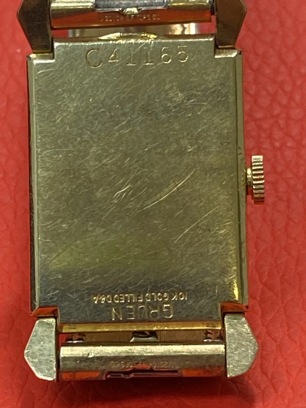 Gruen Vintage Precision Gold-Tone Rectangular Wristwatch 19k GF
